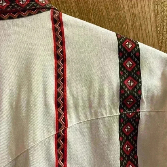 Vintage Old El Paso Tribal Aztec WESTERN Striped Shirt Long Sleeve Button Down - Picture 9 of 15